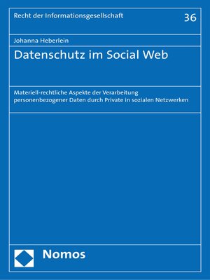 cover image of Datenschutz im Social Web